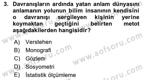 Siyaset Sosyolojisi Dersi 2023 - 2024 Yılı Yaz Okulu Sınav Soruları 3. Soru