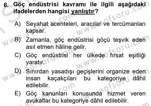 Siyaset Sosyolojisi Dersi 2024 - 2025 Yılı (Final) Dönem Sonu Sınav Soruları 6. Soru