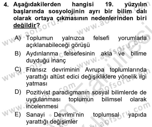 Siyaset Sosyolojisi Dersi 2025 - 2026 Yılı (Vize) Ara Sınav Soruları 4. Soru