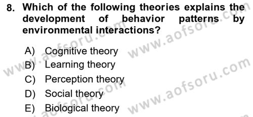 Organizational Behavior Dersi 2018 - 2019 Yılı (Vize) Ara Sınav Soruları 8. Soru