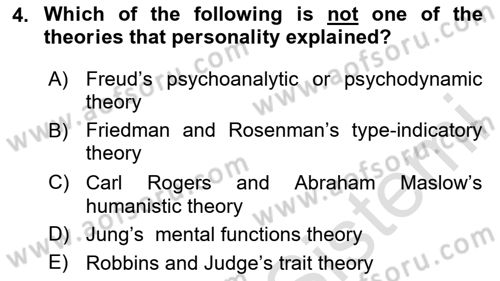 Organizational Behavior Dersi 2020 - 2021 Yılı Yaz Okulu Sınav Soruları 4. Soru