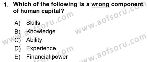 Organizational Behavior Dersi 2021 - 2022 Yılı (Vize) Ara Sınav Soruları 1. Soru