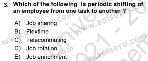 Organizational Behavior Dersi 2021 - 2022 Yılı (Final) Dönem Sonu Sınav Soruları 3. Soru