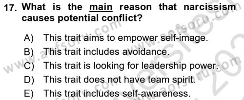 Organizational Behavior Dersi 2022 - 2023 Yılı Yaz Okulu Sınav Soruları 17. Soru