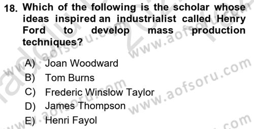 Organizational Behavior Dersi 2022 - 2023 Yılı Yaz Okulu Sınav Soruları 18. Soru
