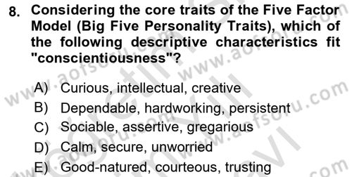 Organizational Behavior Dersi 2023 - 2024 Yılı (Vize) Ara Sınav Soruları 8. Soru
