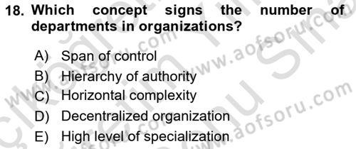 Organizational Behavior Dersi 2023 - 2024 Yılı (Final) Dönem Sonu Sınav Soruları 18. Soru