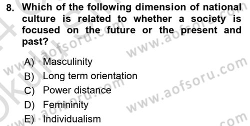 Organizational Behavior Dersi 2023 - 2024 Yılı Yaz Okulu Sınav Soruları 8. Soru