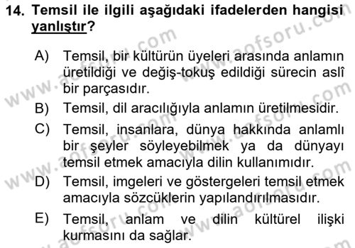 Göç Sosyolojisi Dersi 2020 - 2021 Yılı Yaz Okulu Sınav Soruları 14. Soru