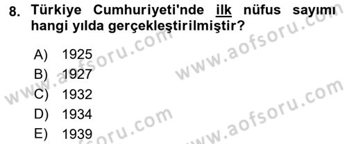 Göç Sosyolojisi Dersi 2020 - 2021 Yılı Yaz Okulu Sınav Soruları 8. Soru
