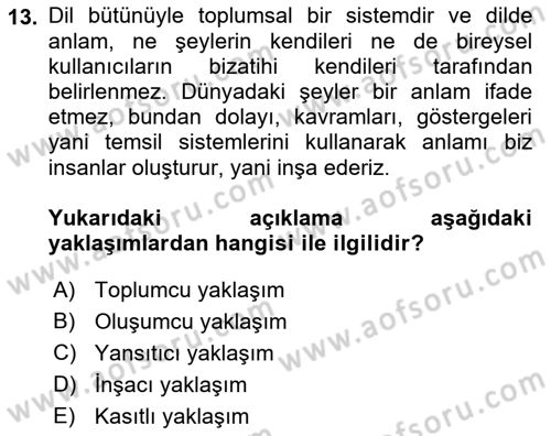 Göç Sosyolojisi Dersi 2022 - 2023 Yılı Yaz Okulu Sınav Soruları 13. Soru