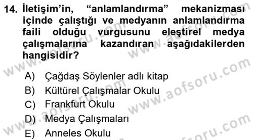 Göç Sosyolojisi Dersi 2022 - 2023 Yılı Yaz Okulu Sınav Soruları 14. Soru