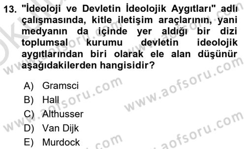 Göç Sosyolojisi Dersi 2023 - 2024 Yılı Yaz Okulu Sınav Soruları 13. Soru
