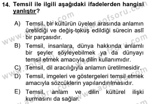 Göç Sosyolojisi Dersi 2023 - 2024 Yılı Yaz Okulu Sınav Soruları 14. Soru