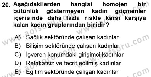 Göç Sosyolojisi Dersi 2024 - 2025 Yılı (Vize) Ara Sınav Soruları 20. Soru