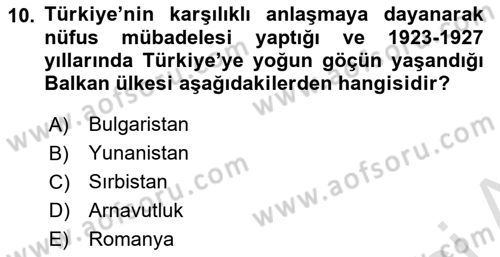 Göç Sosyolojisi Dersi 2024 - 2025 Yılı (Final) Dönem Sonu Sınav Soruları 10. Soru