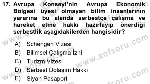 Göç Sosyolojisi Dersi 2024 - 2025 Yılı (Final) Dönem Sonu Sınav Soruları 17. Soru