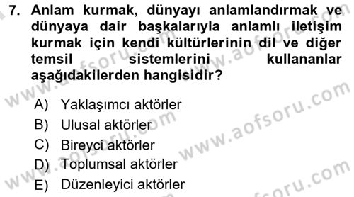 Göç Sosyolojisi Dersi 2024 - 2025 Yılı (Final) Dönem Sonu Sınav Soruları 7. Soru