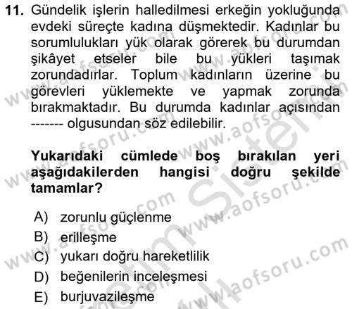 Göç Sosyolojisi Dersi 2024 - 2025 Yılı Yaz Okulu Sınav Soruları 11. Soru