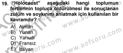 Çağdaş Sosyoloji Kuramları Dersi 2012 - 2013 Yılı (Vize) Ara Sınav Soruları 19. Soru