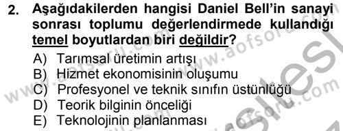 Çağdaş Sosyoloji Kuramları Dersi 2012 - 2013 Yılı (Vize) Ara Sınav Soruları 2. Soru