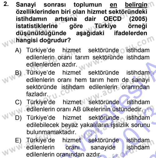Çağdaş Sosyoloji Kuramları Dersi 2012 - 2013 Yılı (Final) Dönem Sonu Sınav Soruları 2. Soru