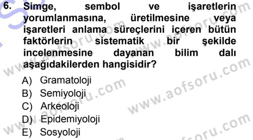 Çağdaş Sosyoloji Kuramları Dersi 2012 - 2013 Yılı (Final) Dönem Sonu Sınav Soruları 6. Soru