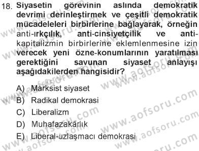 Çağdaş Sosyoloji Kuramları Dersi 2012 - 2013 Yılı Tek Ders Sınav Soruları 18. Soru