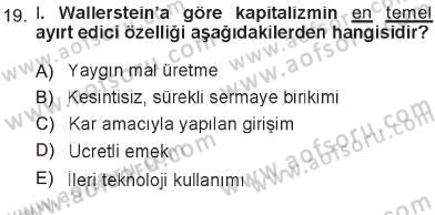 Çağdaş Sosyoloji Kuramları Dersi 2012 - 2013 Yılı Tek Ders Sınav Soruları 19. Soru