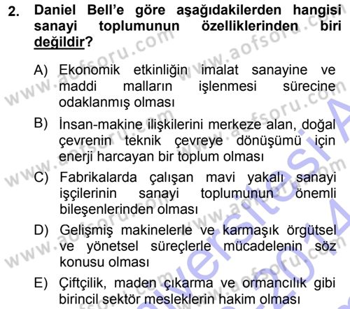 Çağdaş Sosyoloji Kuramları Dersi 2013 - 2014 Yılı (Final) Dönem Sonu Sınav Soruları 2. Soru