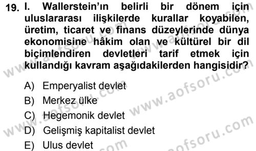 Çağdaş Sosyoloji Kuramları Dersi 2013 - 2014 Yılı Tek Ders Sınav Soruları 19. Soru