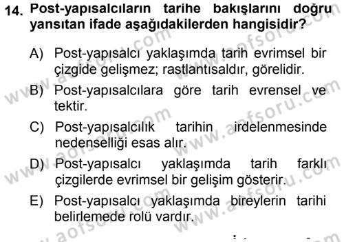 Çağdaş Sosyoloji Kuramları Dersi 2014 - 2015 Yılı (Final) Dönem Sonu Sınav Soruları 14. Soru
