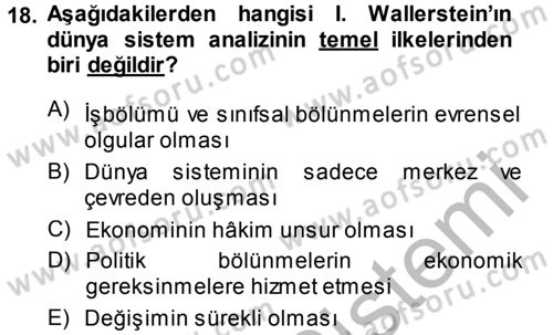 Çağdaş Sosyoloji Kuramları Dersi 2014 - 2015 Yılı (Final) Dönem Sonu Sınav Soruları 18. Soru