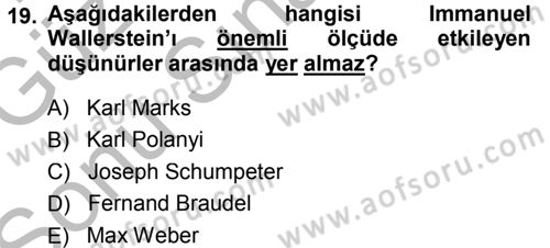Çağdaş Sosyoloji Kuramları Dersi 2014 - 2015 Yılı (Final) Dönem Sonu Sınav Soruları 19. Soru