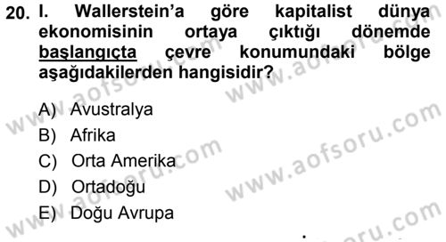 Çağdaş Sosyoloji Kuramları Dersi 2014 - 2015 Yılı (Final) Dönem Sonu Sınav Soruları 20. Soru