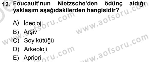Çağdaş Sosyoloji Kuramları Dersi 2014 - 2015 Yılı Tek Ders Sınav Soruları 12. Soru