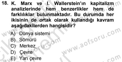 Çağdaş Sosyoloji Kuramları Dersi 2014 - 2015 Yılı Tek Ders Sınav Soruları 18. Soru