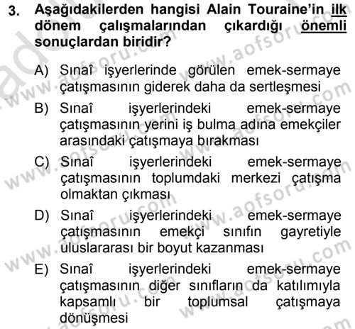 Çağdaş Sosyoloji Kuramları Dersi 2014 - 2015 Yılı Tek Ders Sınav Soruları 3. Soru