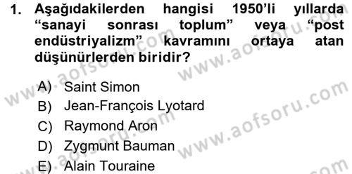 Çağdaş Sosyoloji Kuramları Dersi 2015 - 2016 Yılı (Vize) Ara Sınav Soruları 1. Soru