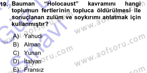 Çağdaş Sosyoloji Kuramları Dersi 2015 - 2016 Yılı (Vize) Ara Sınav Soruları 19. Soru