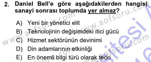 Çağdaş Sosyoloji Kuramları Dersi 2015 - 2016 Yılı (Vize) Ara Sınav Soruları 2. Soru