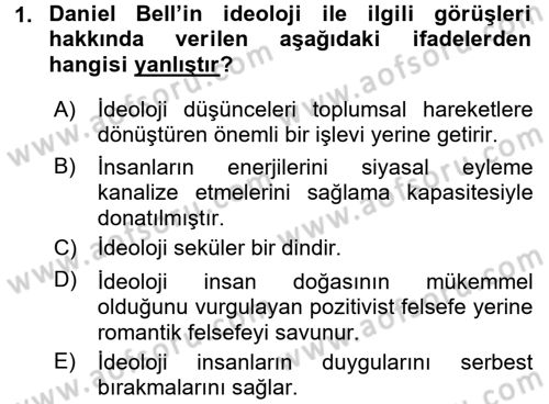 Çağdaş Sosyoloji Kuramları Dersi 2015 - 2016 Yılı (Final) Dönem Sonu Sınav Soruları 1. Soru