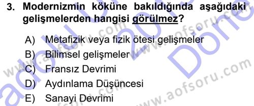 Çağdaş Sosyoloji Kuramları Dersi 2015 - 2016 Yılı (Final) Dönem Sonu Sınav Soruları 3. Soru