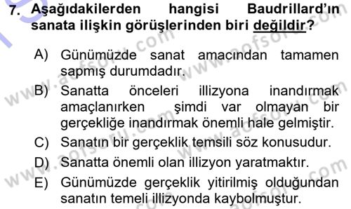 Çağdaş Sosyoloji Kuramları Dersi 2015 - 2016 Yılı (Final) Dönem Sonu Sınav Soruları 7. Soru
