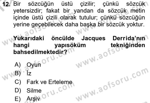 Çağdaş Sosyoloji Kuramları Dersi 2016 - 2017 Yılı 3 Ders Sınav Soruları 12. Soru