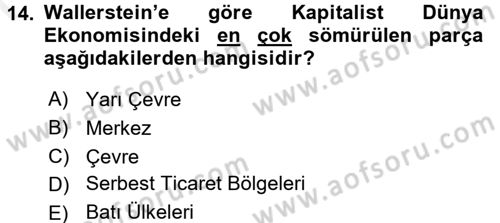 Çağdaş Sosyoloji Kuramları Dersi 2016 - 2017 Yılı (Final) Dönem Sonu Sınav Soruları 14. Soru