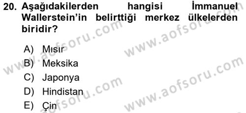 Çağdaş Sosyoloji Kuramları Dersi 2017 - 2018 Yılı 3 Ders Sınav Soruları 20. Soru