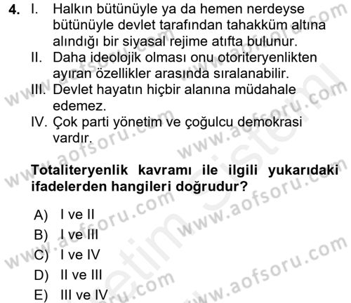 Çağdaş Sosyoloji Kuramları Dersi 2017 - 2018 Yılı 3 Ders Sınav Soruları 4. Soru