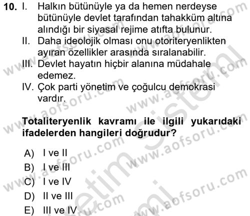 Çağdaş Sosyoloji Kuramları Dersi 2017 - 2018 Yılı (Vize) Ara Sınav Soruları 10. Soru