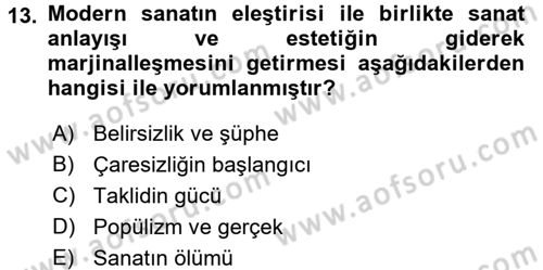 Çağdaş Sosyoloji Kuramları Dersi 2017 - 2018 Yılı (Vize) Ara Sınav Soruları 13. Soru